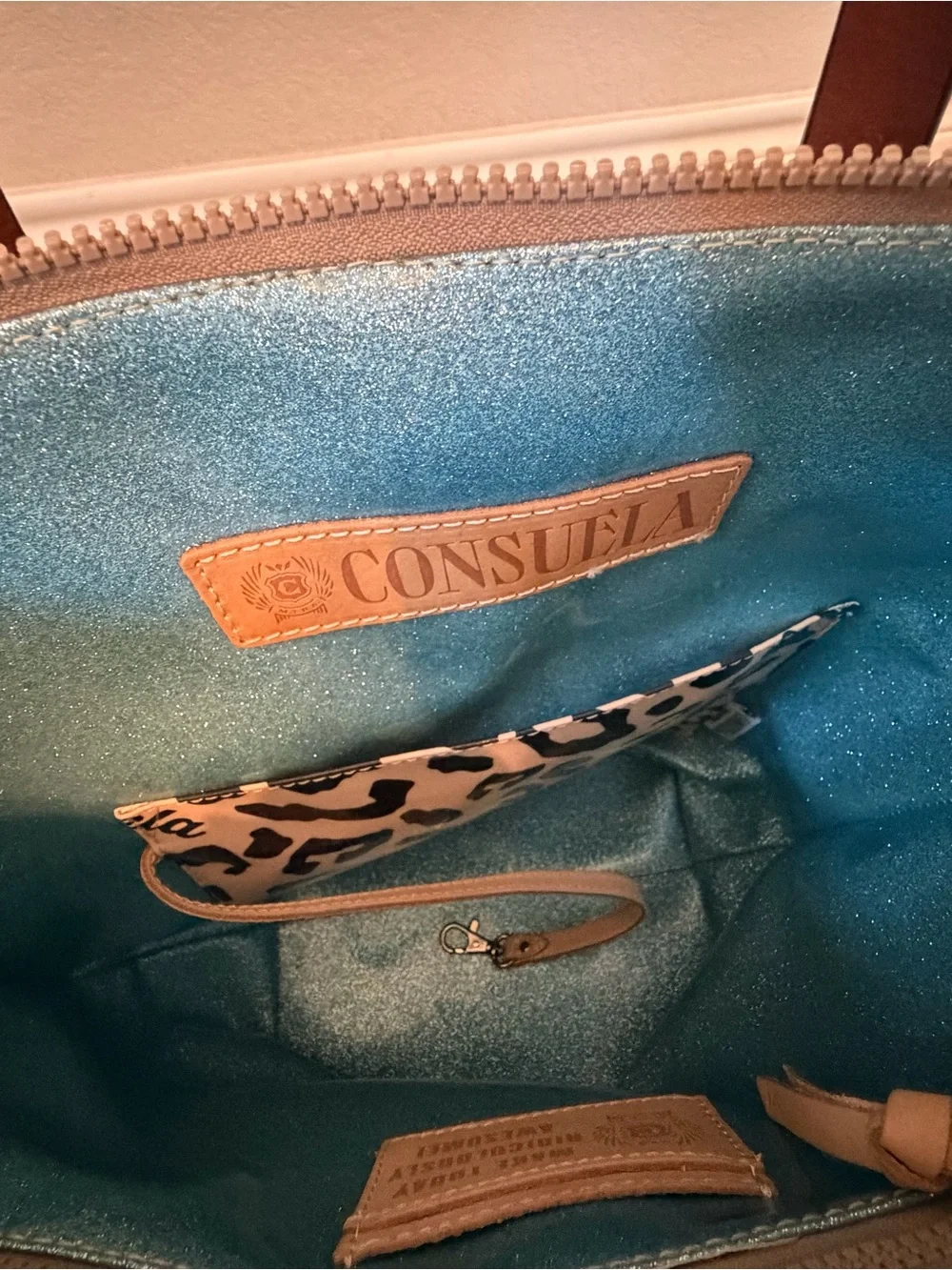 Consuela Silver Metallic Hobo with Tan Strap